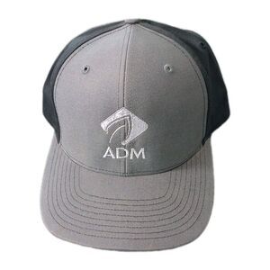 Richardson 312 ADM Hat Cap Snapback Gray Black Archer Daniels Midland Agricultur